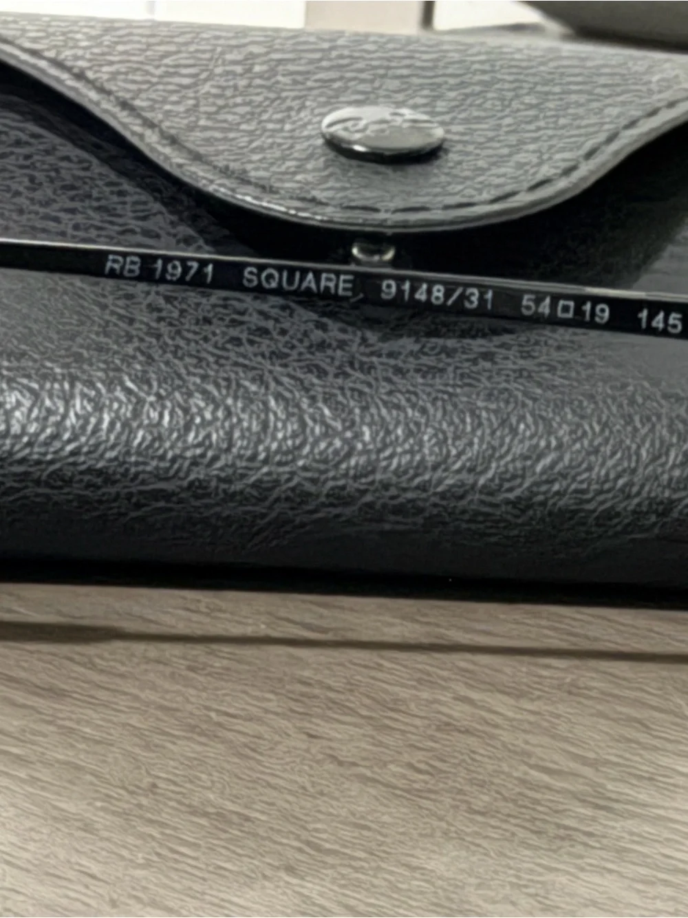 1971 Ray-Ban Black Square Sunglasses with Dark Lenses